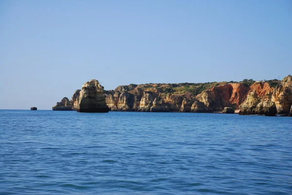 Yellow cliffs in Lagos in the Algarve Portugal — Stock Photo, Image