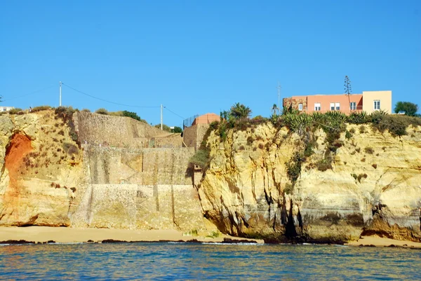 Stânci galbene în Lagos în Algarve Portugalia — Fotografie, imagine de stoc