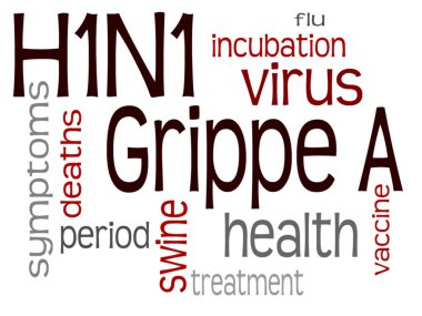 Swine flu H1N1 disease with virus vaccine clipart