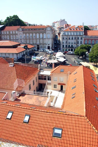 在葡萄牙的里斯本城市的全景图 — 图库照片