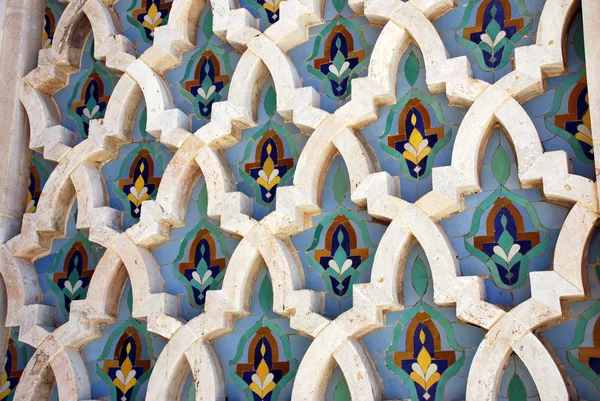 Dekorace mešitu hassan ii v casablanca, Maroko — Stock fotografie