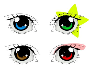 Anime eyes set clipart