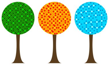 Summer/spring, autumn and winter trees clipart