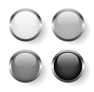 siyah-beyaz metal düğme