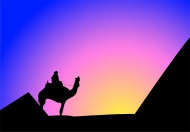 The person on a camel clipart