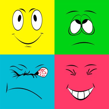 Cheerful smiley faces clipart