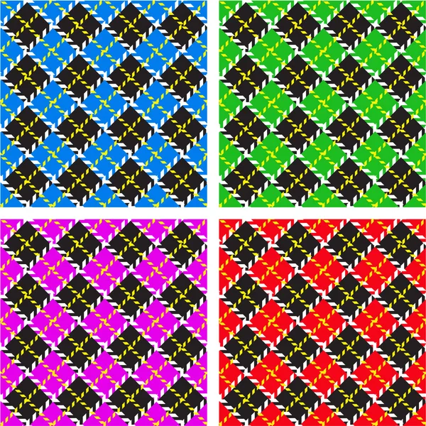 Set of 4 plaid patterns — Stock Photo, Image