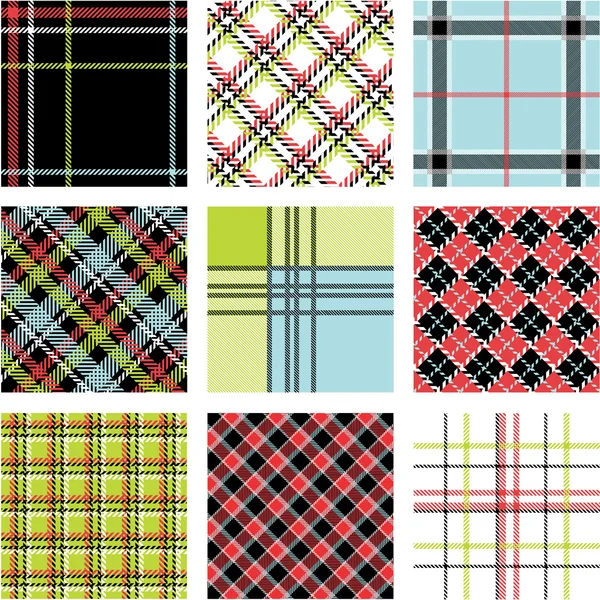 9 plaid patterns set — Stock Photo, Image