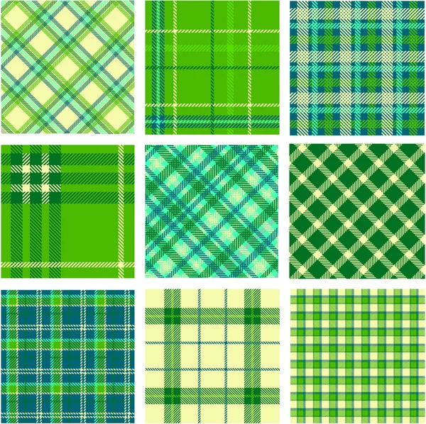 9 plaid patterns set — Stock Photo, Image