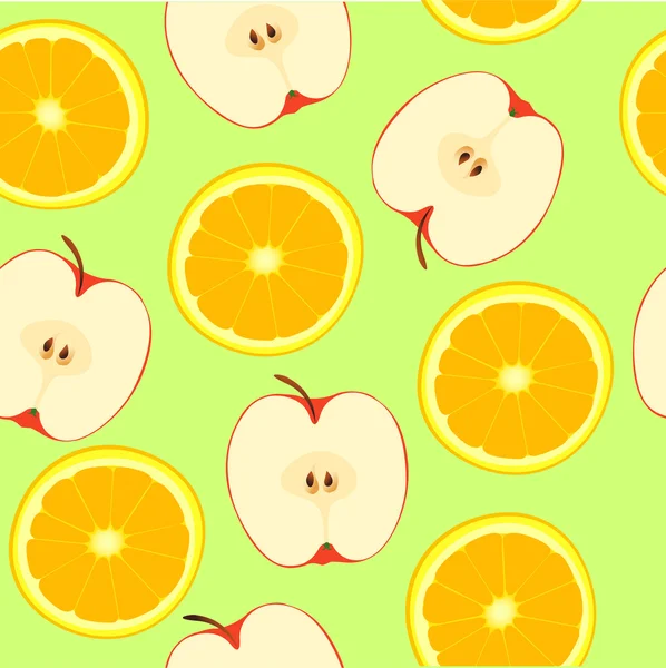 Apple and orange, seamless pattern — Stock Photo, Image