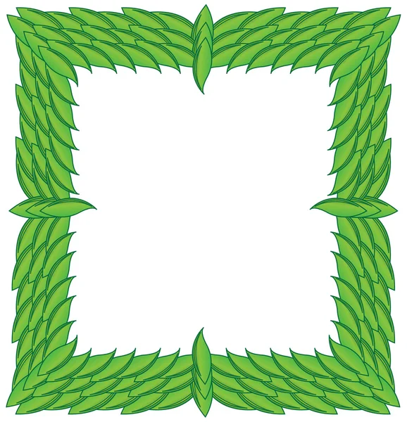 Yeşil yaprakları gelen kare çerçeve — Stok fotoğraf