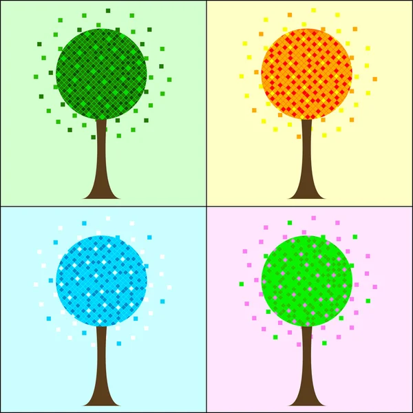 Fyra säsonger träd — Stockfoto