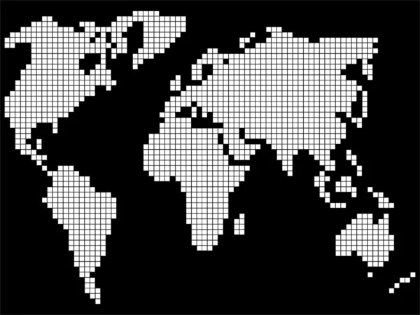 Mapa světa pixelů — Stock fotografie
