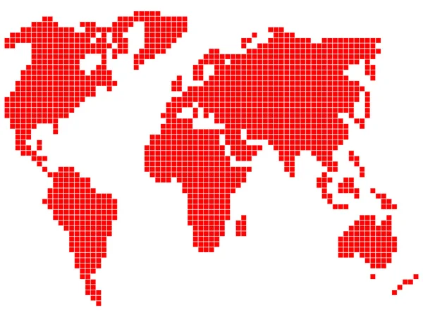 Mapa świata pikseli — Zdjęcie stockowe