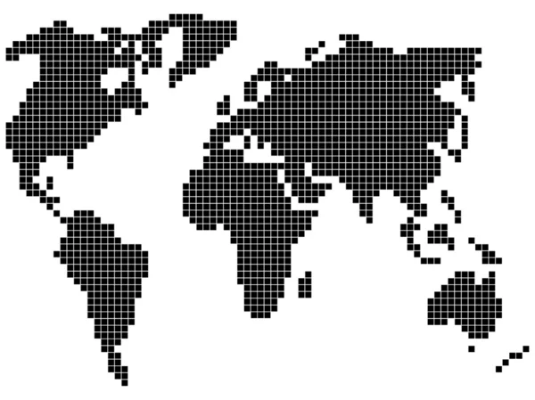 Mapa světa pixelů — Stock fotografie