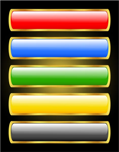 Butões de brilho com moldura de ouro — Fotografia de Stock
