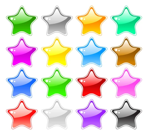 stock image Big set of star-shape buttons