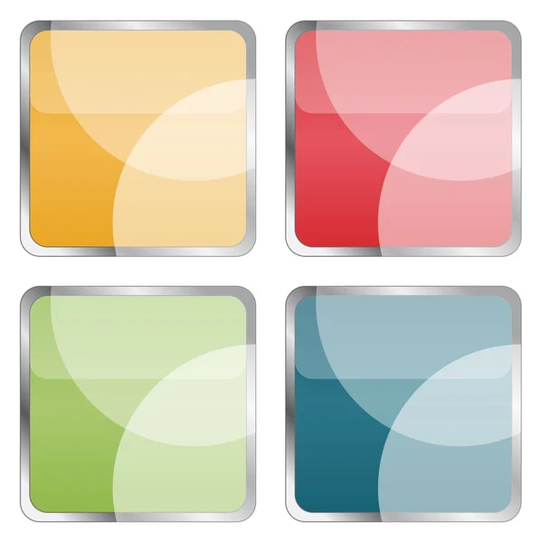 色付きの正方形ボタン — ストック写真