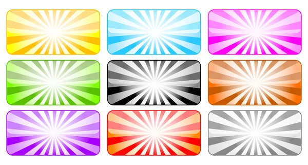 Colored buttons with rays — Stock Photo, Image