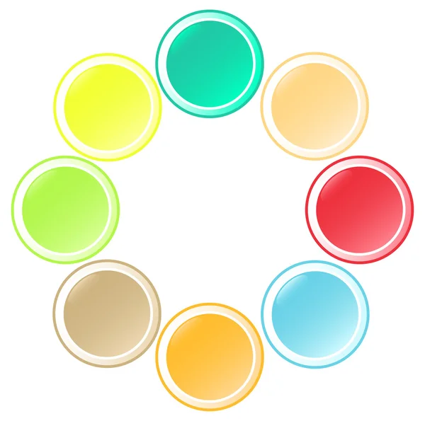 Set di bellissimi pulsanti rotondi in colori insoliti — Foto Stock
