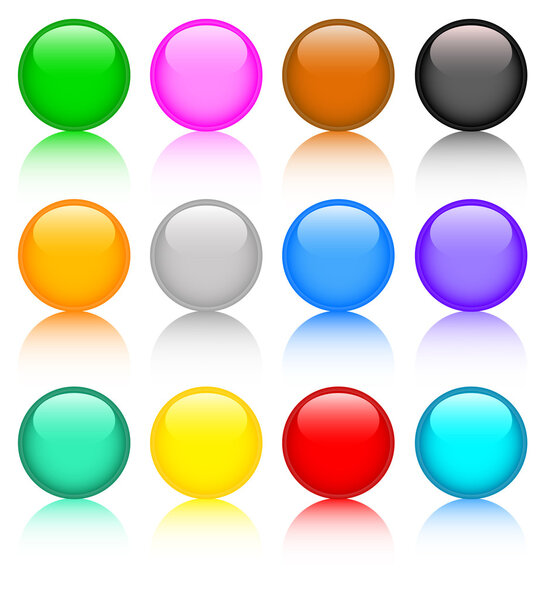 Set of colored buttons