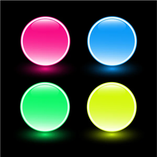 Beautiful glass buttons on black background — Stock Photo, Image