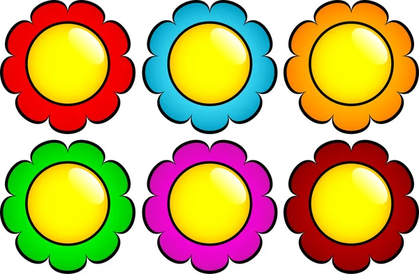 Zestaw przycisków kwiat — Zdjęcie stockowe