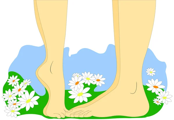 Weibliche und männliche Füße — Stockfoto