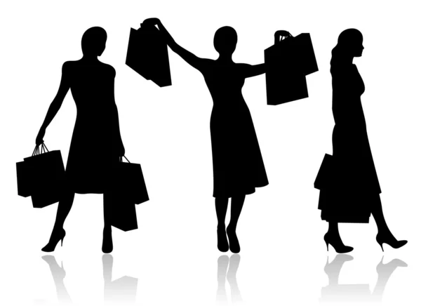 Mulher com sacos de compras — Fotografia de Stock
