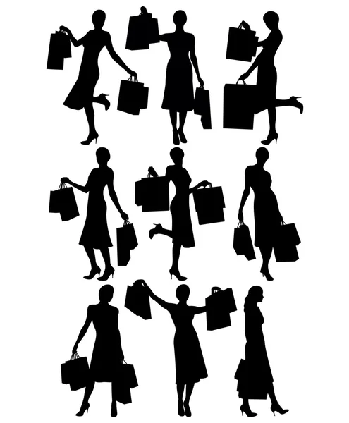 Alışveriş çantalı kadınlar — Stok fotoğraf