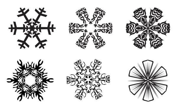 Verzameling van mooie sneeuwvlokken — Stockfoto