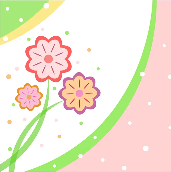 Blomsterdesign for gratulasjonskort – stockfoto