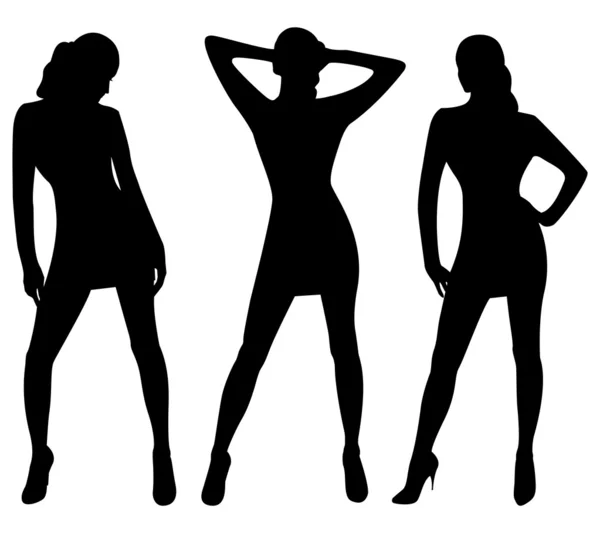 Silhouettes of sexy women — Stock Photo, Image