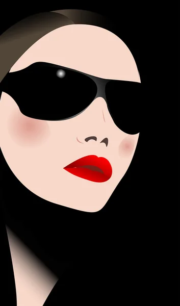 Die stylische Frau mit Sonnenbrille — Stockfoto