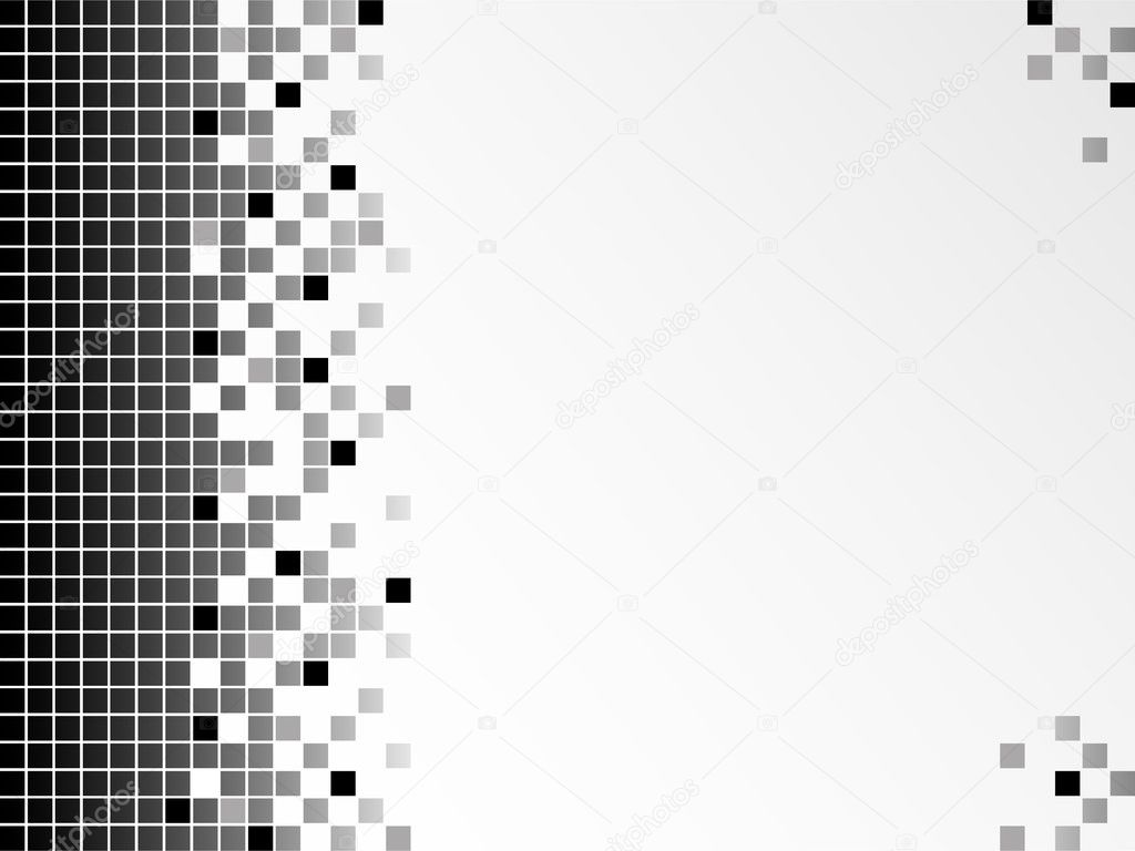Black and white background with pixels