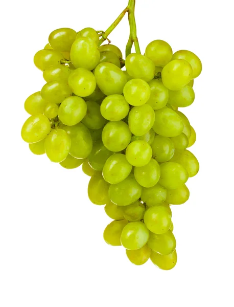 Ripe green grapes isolated on white — Stock Photo, Image