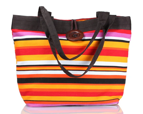 Bright striped beach bag — Stock Photo, Image