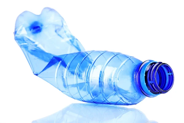 Zmačkaný prázdná plastová láhev — Stock fotografie