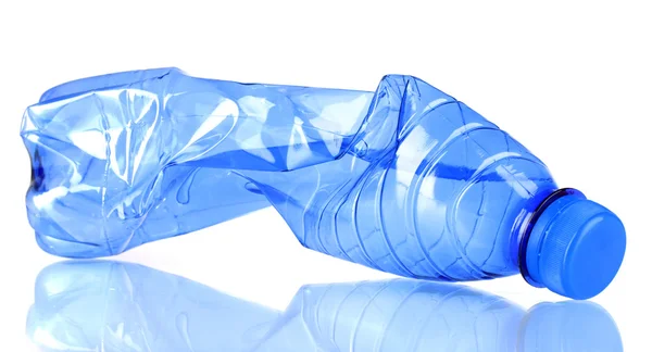 Frasco de plástico vazio amassado — Fotografia de Stock