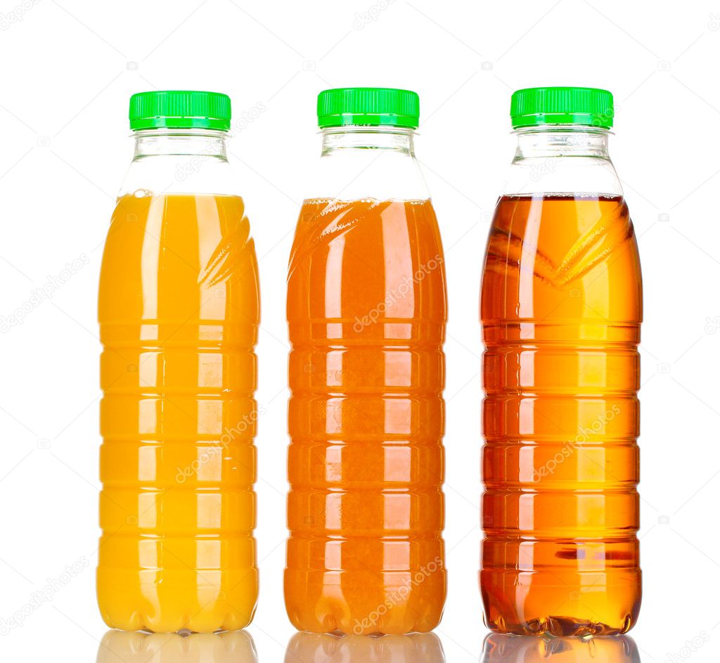 Bottles with juice isolated on white — Stock Photo © belchonock 6659787