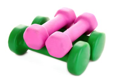 beyaz zemin üzerine pembe halter