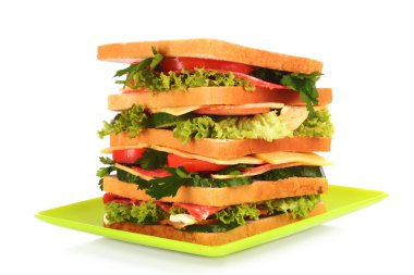 Huge sandwich on white background clipart