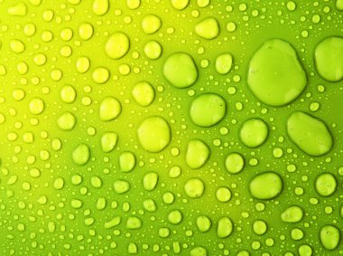 Yellow water drops background with big and small drops clipart