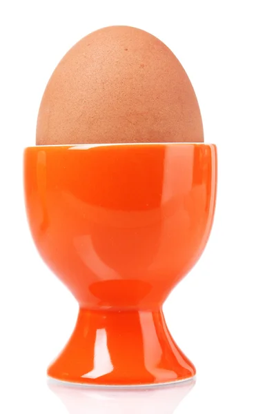 Huevo hervido en soporte de naranja —  Fotos de Stock