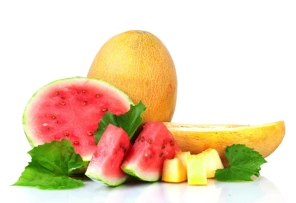 stock image Ripe sliced watermelon and melon