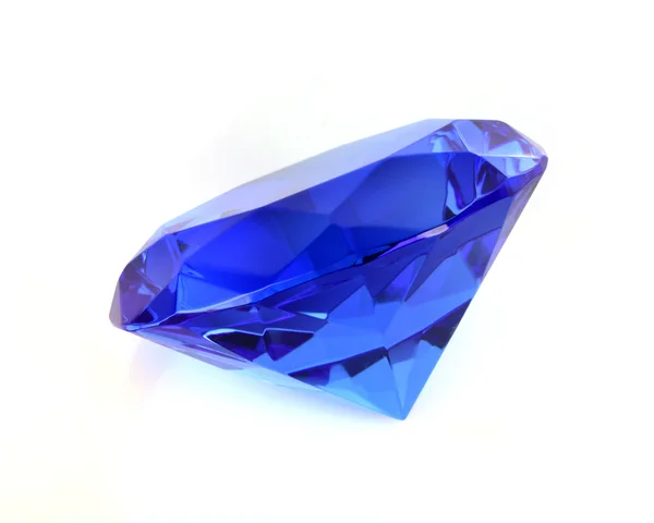 Zár-megjelöl-ból kék gyémánt fölött fehér háttér — Stock Fotó