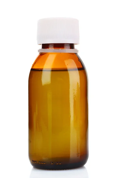 Butelka kaszel medycyna na białym tle — Zdjęcie stockowe