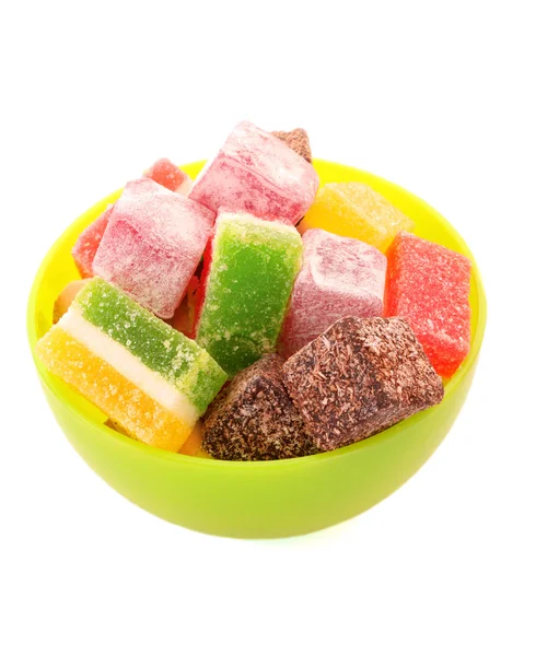 Jalea de caramelos coloridos sobre fondo blanco —  Fotos de Stock