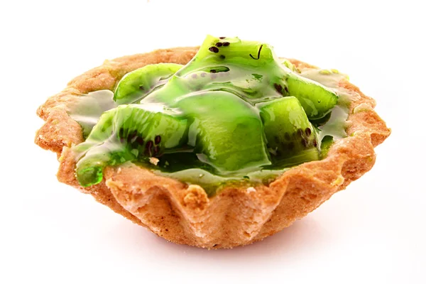 Fruit kiwi cake on white — Stock Photo, Image