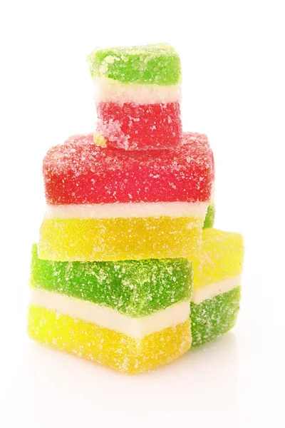 Caramelle colorate gelatina su sfondo bianco — Foto Stock